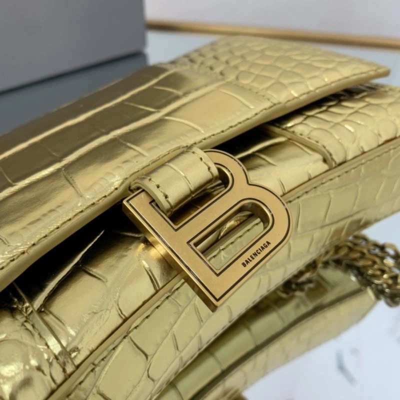 Balenciaga Crocodile Gold Heavyweight Hourglass Chain Bag TravelReady 72608