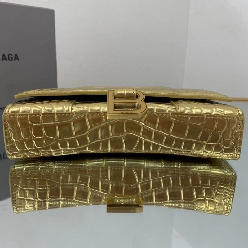 Balenciaga Crocodile Gold Heavyweight Hourglass Chain Bag TravelReady 72608