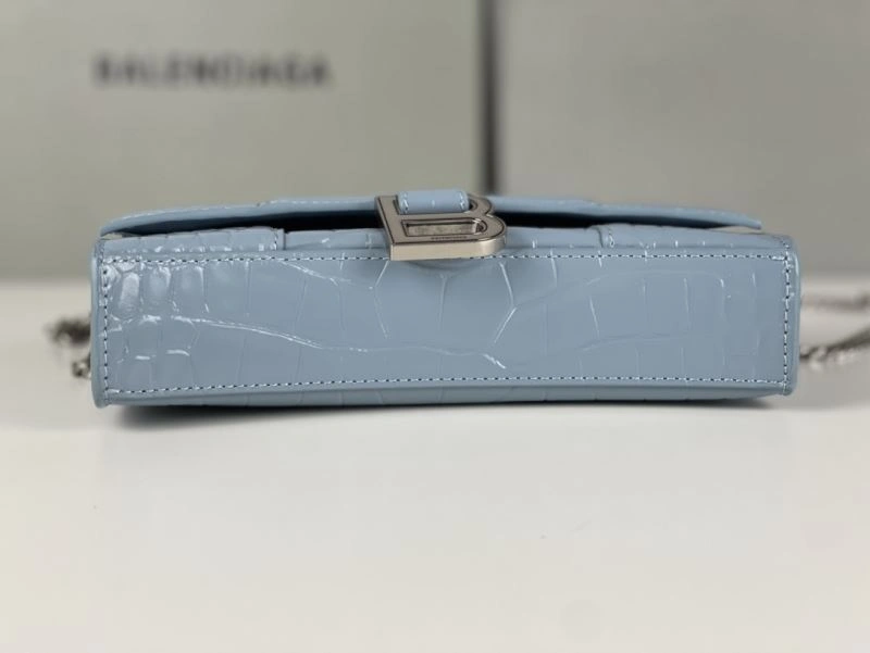 SmartChoice Balenciaga Crocodile Gray Blue Hourglass Chain Bag 78697