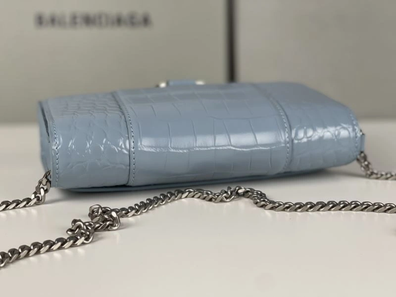 SmartChoice Balenciaga Crocodile Gray Blue Hourglass Chain Bag 78697