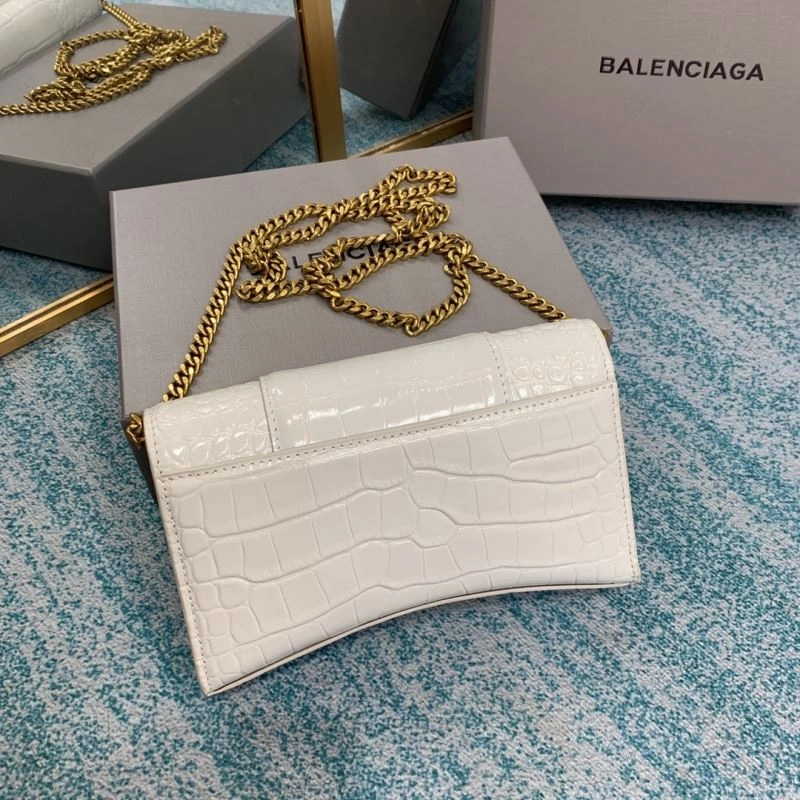 Comfortable Balenciaga Crocodile Hourglass Bag with Chain Strap 72612