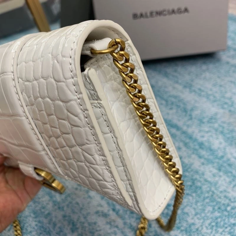 Comfortable Balenciaga Crocodile Hourglass Bag with Chain Strap 72612