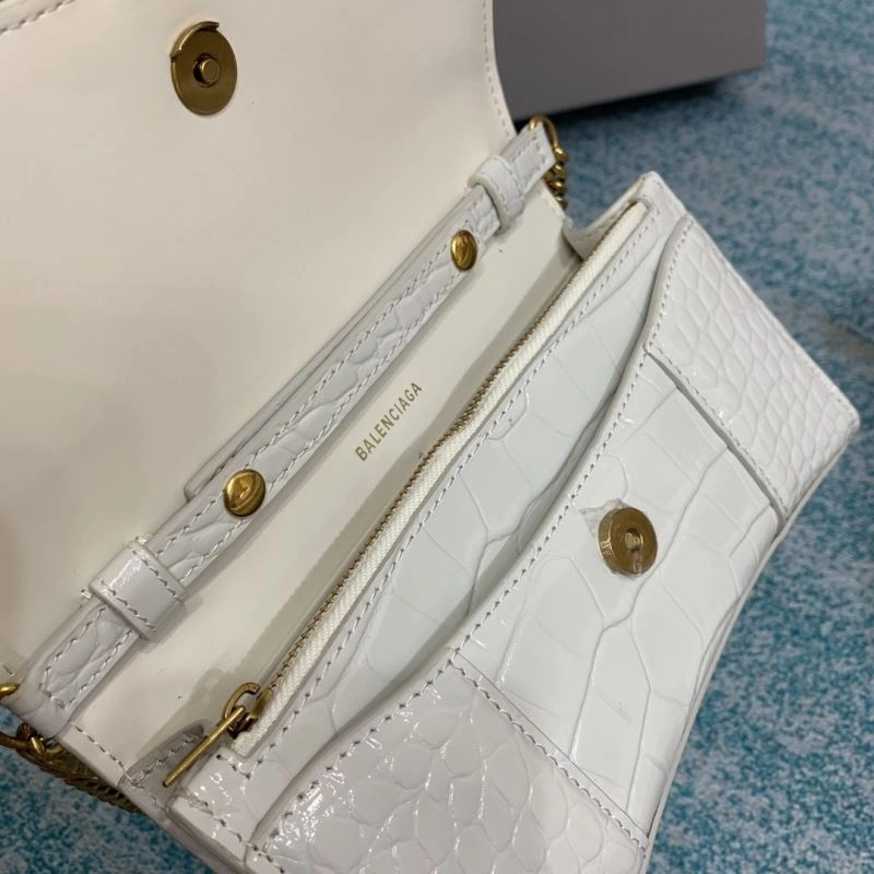 Comfortable Balenciaga Crocodile Hourglass Bag with Chain Strap 72612