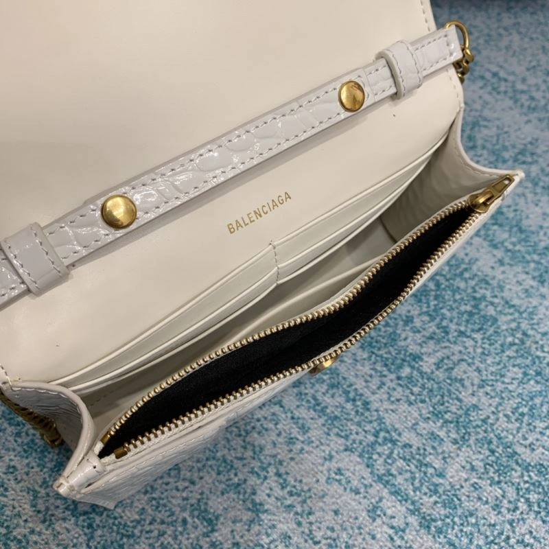 Comfortable Balenciaga Crocodile Hourglass Bag with Chain Strap 72612