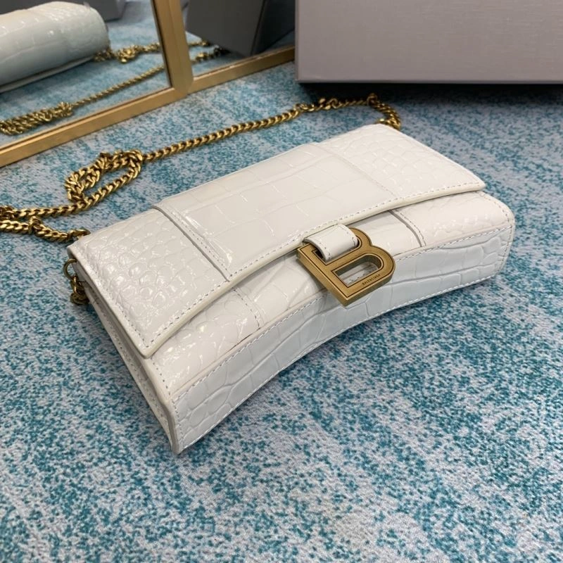 Comfortable Balenciaga Crocodile Hourglass Bag with Chain Strap 72612