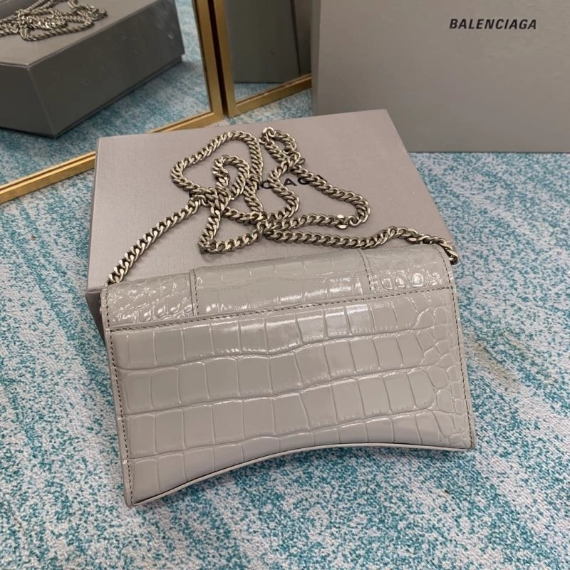 Balenciaga Crocodile Hourglass Bag with Silver Buckle RelaxedFit 72642