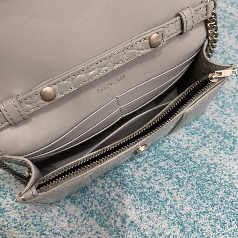 Balenciaga Crocodile Hourglass Bag with Silver Buckle RelaxedFit 72642