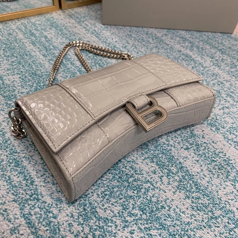 Balenciaga Crocodile Hourglass Bag with Silver Buckle RelaxedFit 72642