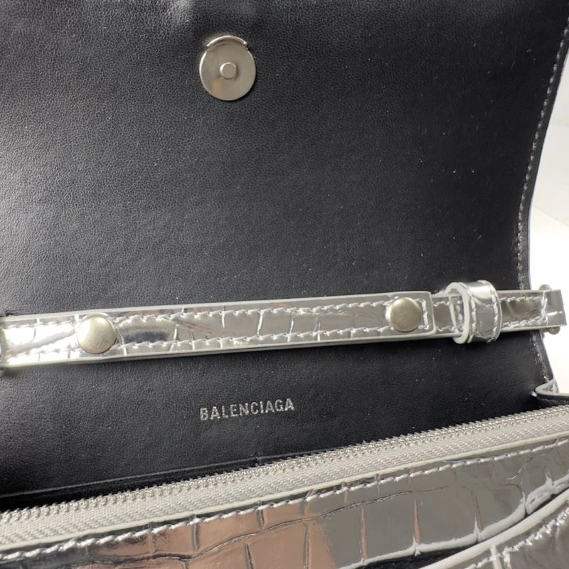Balenciaga Crocodile Hourglass Chain Bag with Silver Buckle QuickDry 72607