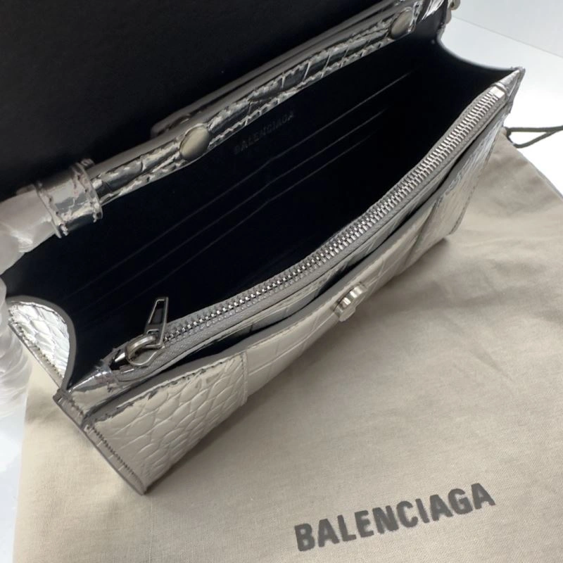 Balenciaga Crocodile Hourglass Chain Bag with Silver Buckle QuickDry 72607