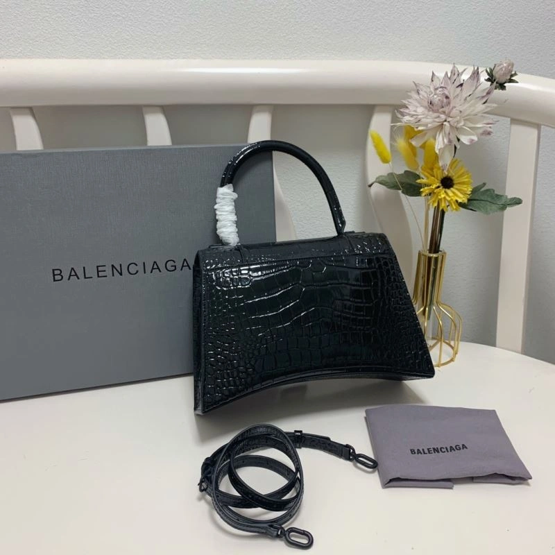 Balenciaga Crocodile-Patterned Hourglass Bag - Large Edition Tailored 72621