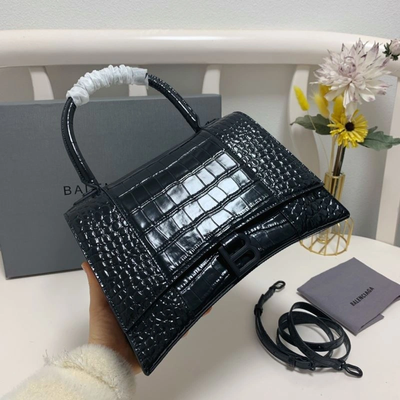 Balenciaga Crocodile-Patterned Hourglass Bag - Large Edition Tailored 72621