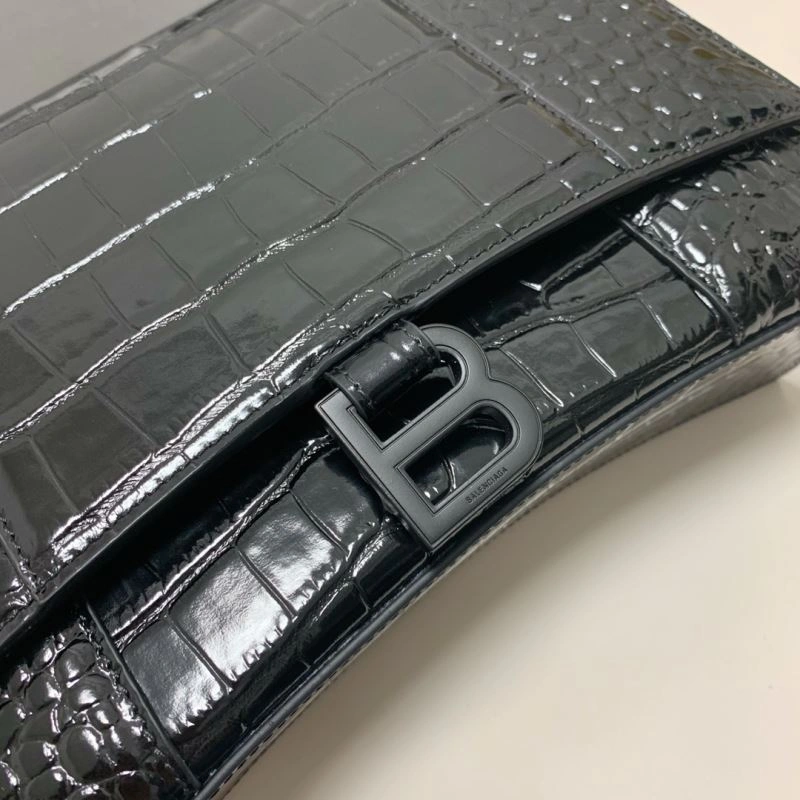 Balenciaga Crocodile-Patterned Hourglass Bag - Large Edition Tailored 72621