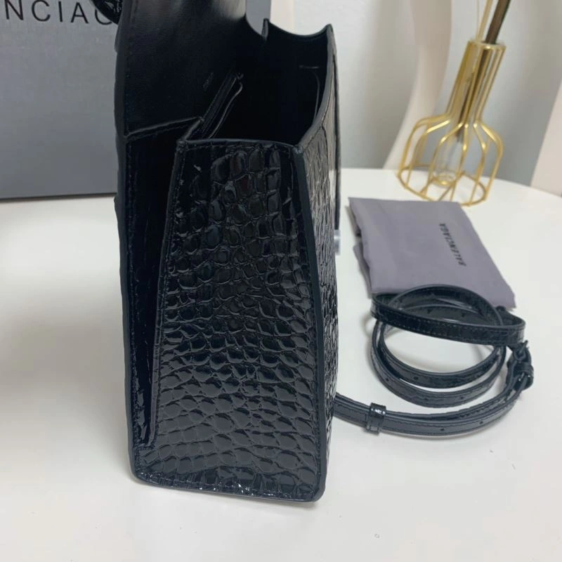 Balenciaga Crocodile-Patterned Hourglass Bag - Large Edition Tailored 72621