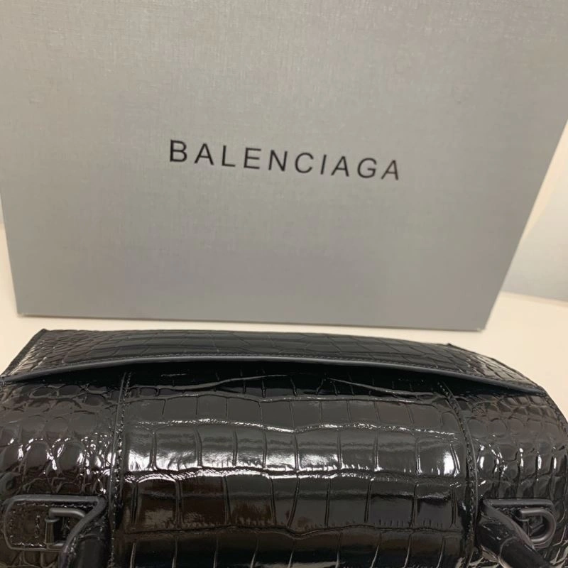 Balenciaga Crocodile-Patterned Hourglass Bag - Large Edition Tailored 72621