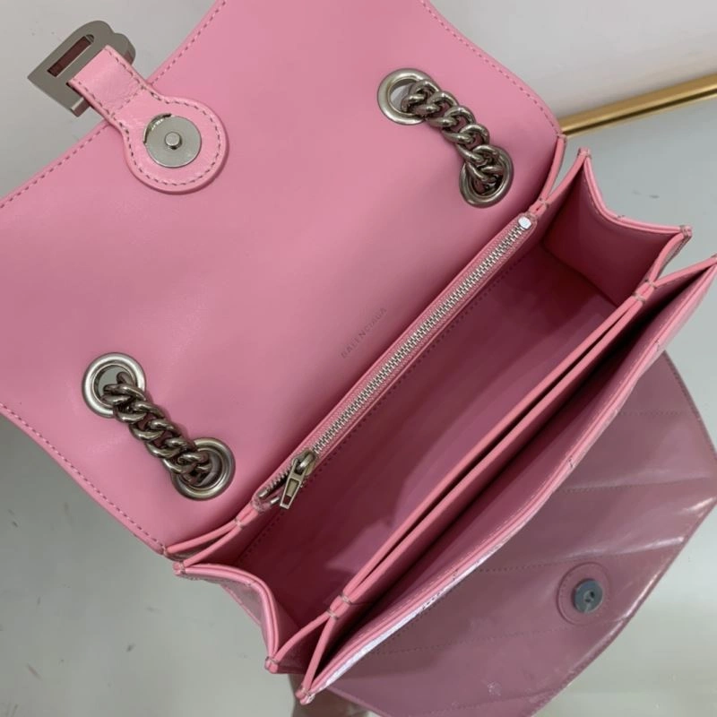 SunProtective Balenciaga Crush Hourglass Bag - Distressed Silver B Logo 78670