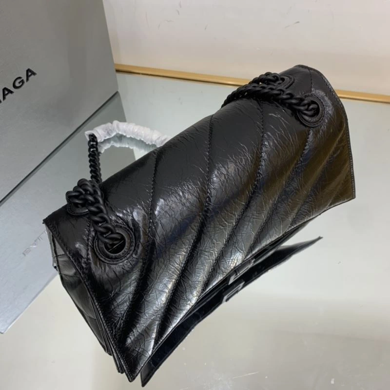 Balenciaga Crush Medium Embroidered Black Buckle Bag Efficient 78674