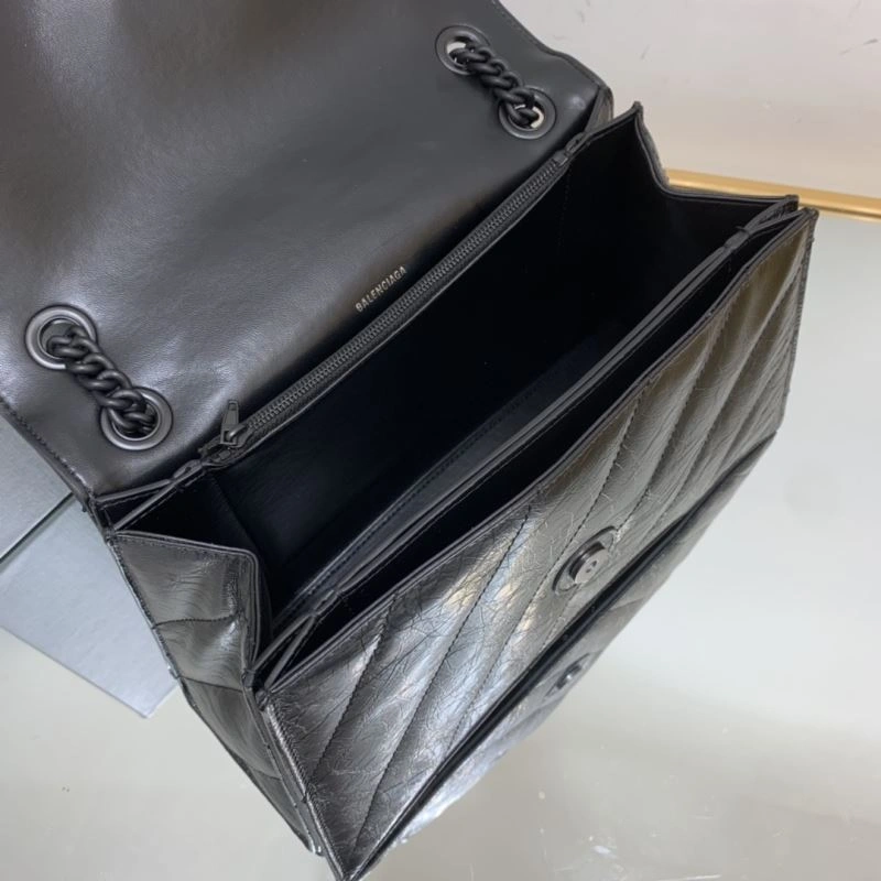 Balenciaga Crush Medium Embroidered Black Buckle Bag Efficient 78674