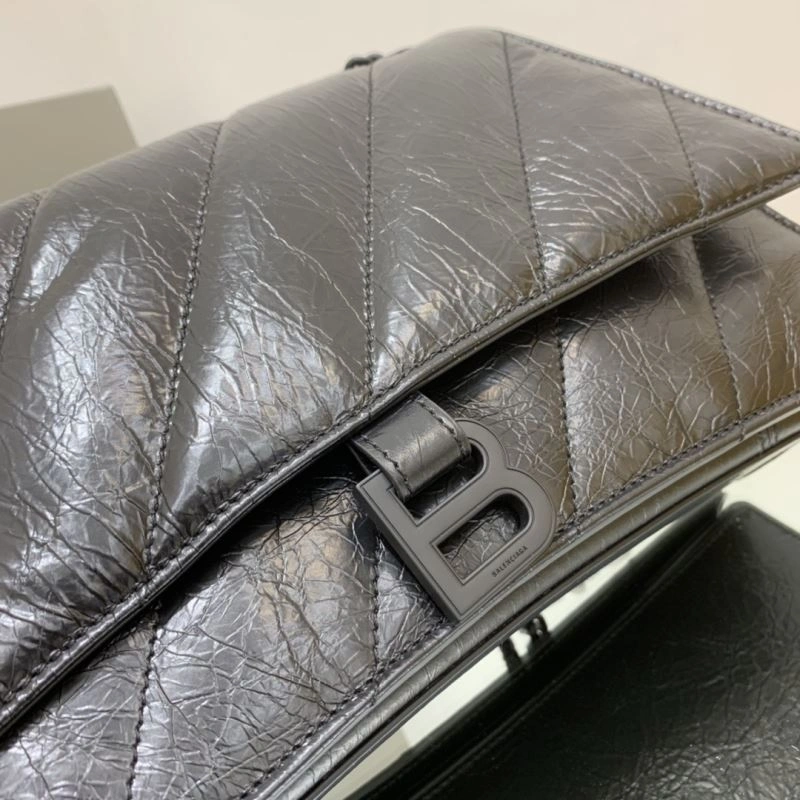 Balenciaga Crush Medium Embroidered Black Buckle Bag Efficient 78674