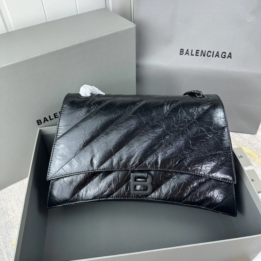 Sophisticated Balenciaga Crush Quilted Chain Bag - Medium Black Icon 60970