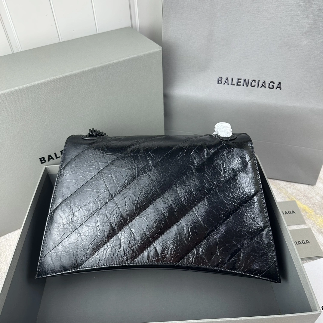 Sophisticated Balenciaga Crush Quilted Chain Bag - Medium Black Icon 60970