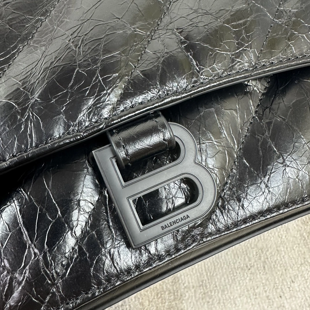 Sophisticated Balenciaga Crush Quilted Chain Bag - Medium Black Icon 60970