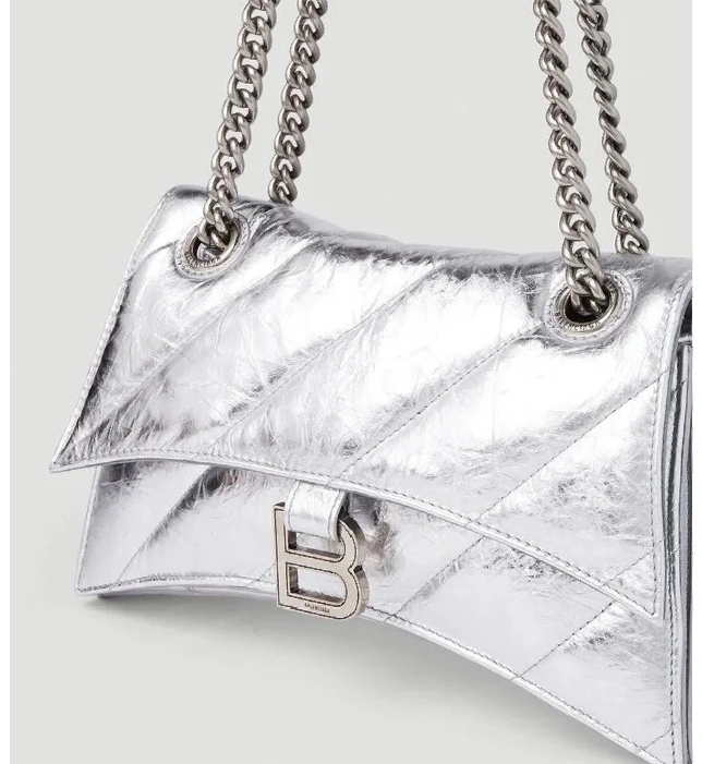 Balenciaga Crush Silver Hourglass Bag - Fall Winter 2022 Edition Upgraded 78673