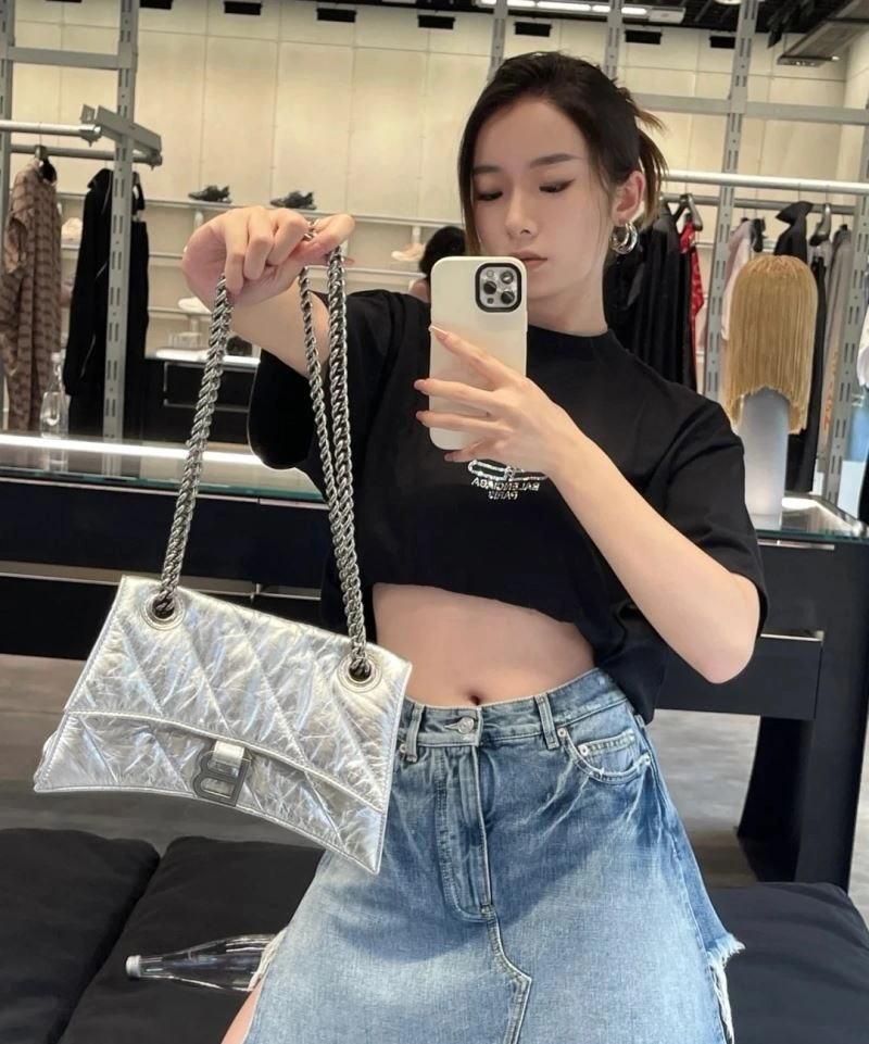 Balenciaga Crush Silver Hourglass Bag - Fall Winter 2022 Edition Upgraded 78673