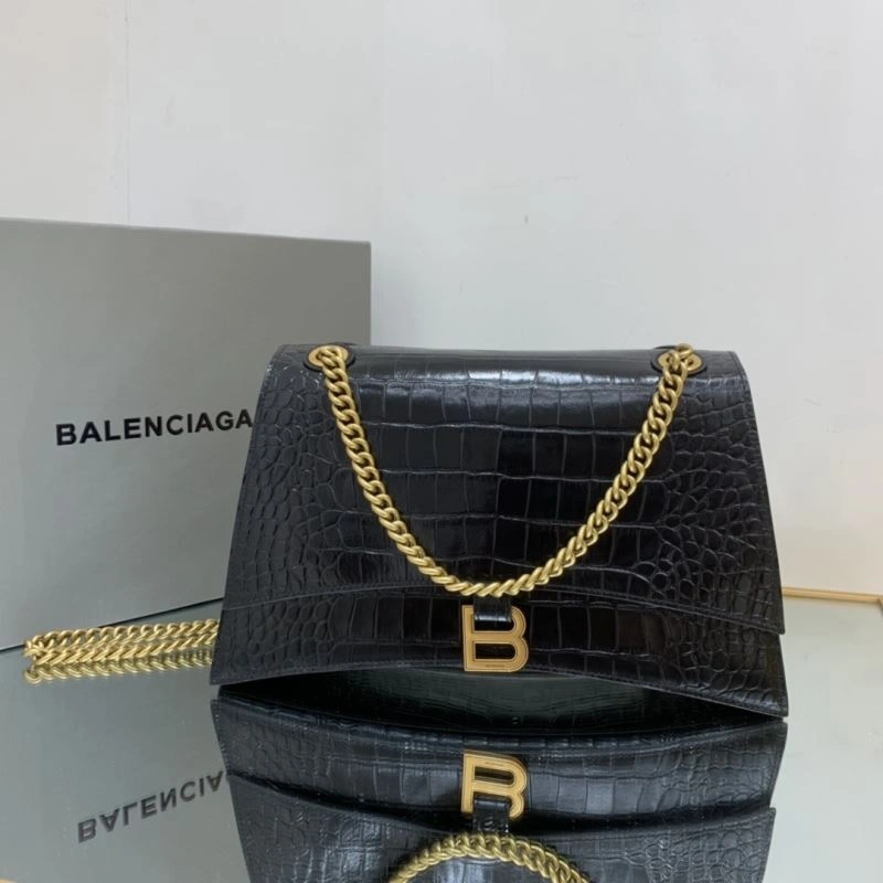 Balenciaga Crush Vintage Waxed Leather Bag with Gold Chain UrbanStyle 78671