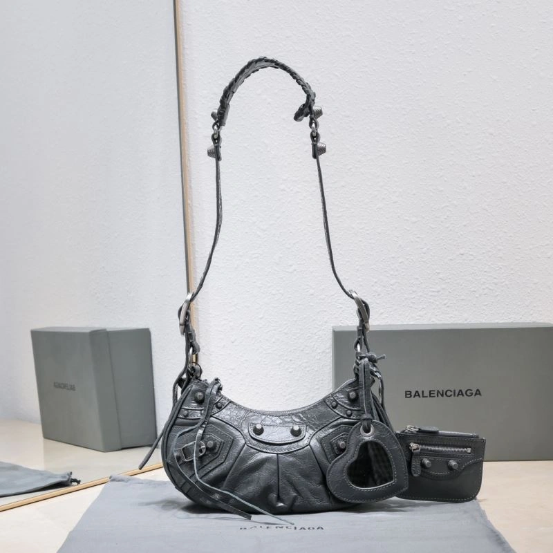 Bold Balenciaga Dark Gray Crescent Bag - 26cm Size 12 72708
