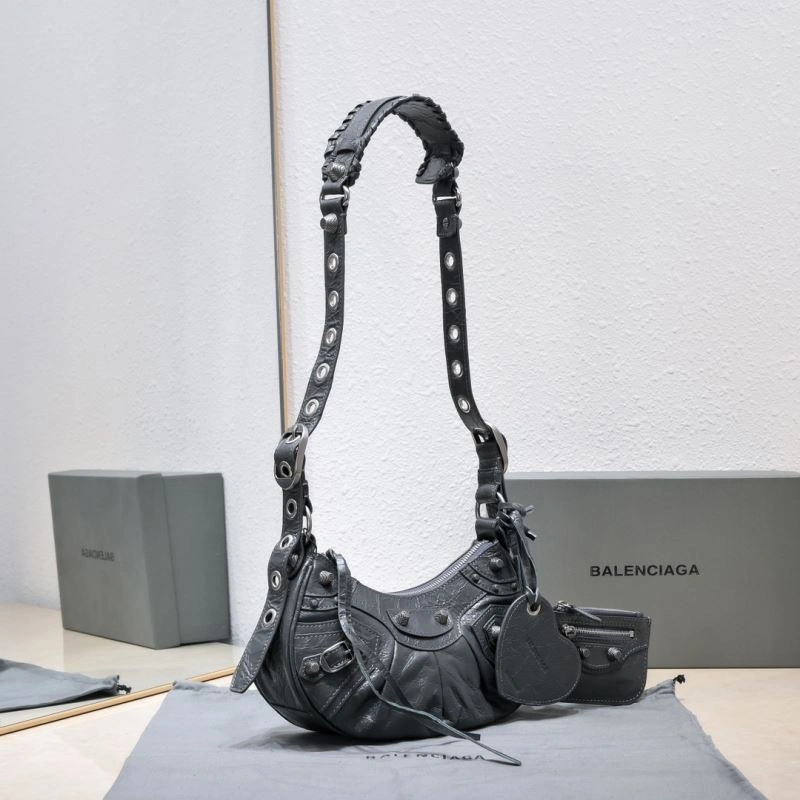 Bold Balenciaga Dark Gray Crescent Bag - 26cm Size 12 72708