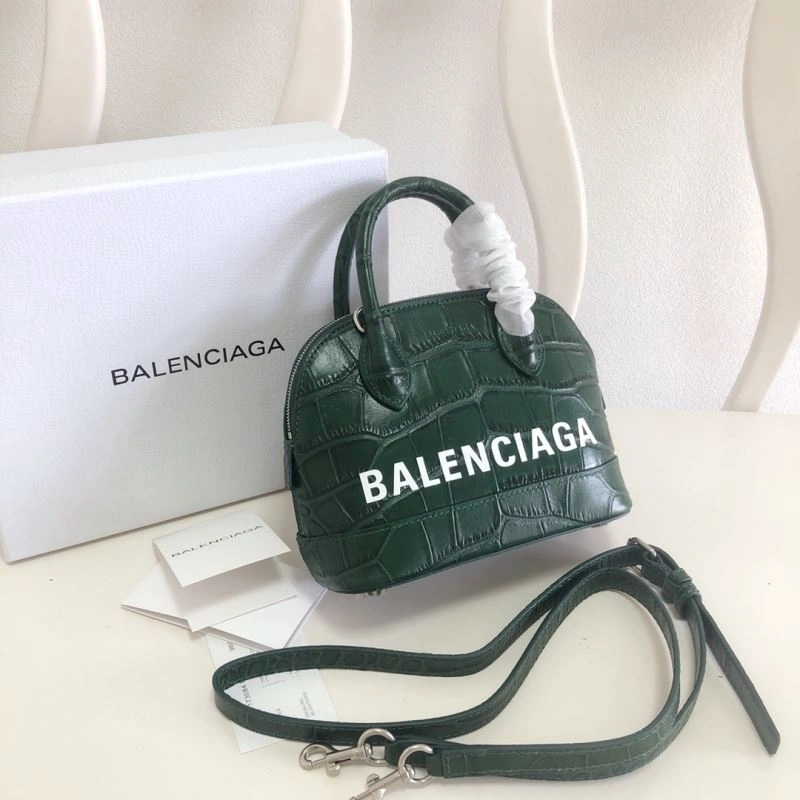 DailyWear Balenciaga Dark Green Mini Crocodile Pattern Shell Bag 78548