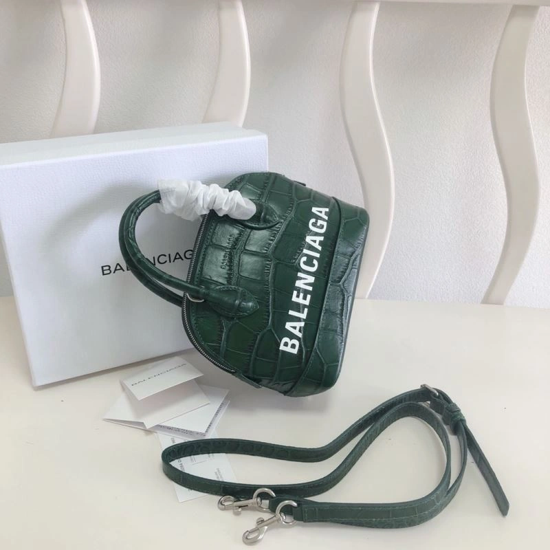 DailyWear Balenciaga Dark Green Mini Crocodile Pattern Shell Bag 78548