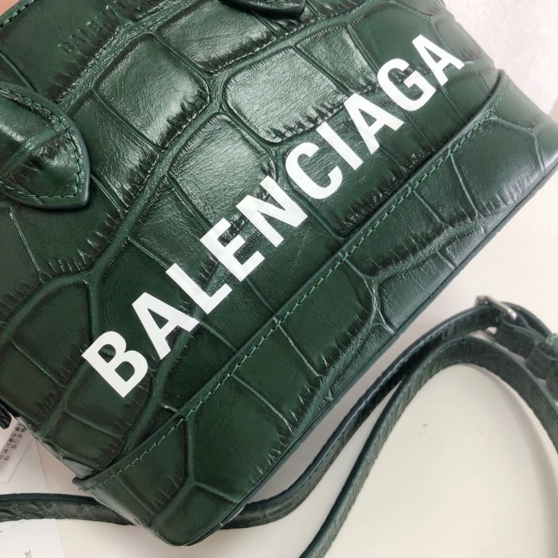 DailyWear Balenciaga Dark Green Mini Crocodile Pattern Shell Bag 78548