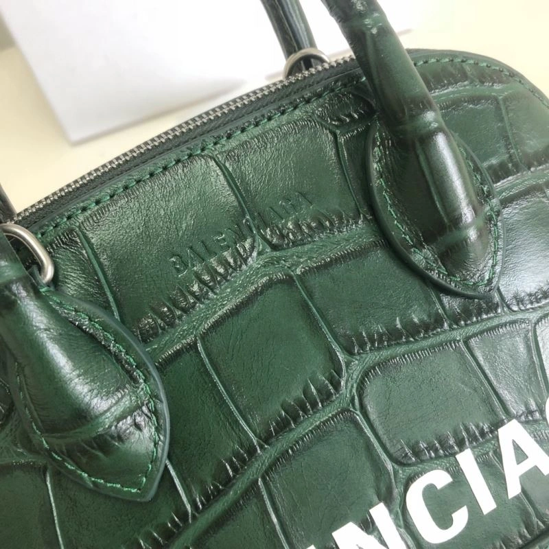 DailyWear Balenciaga Dark Green Mini Crocodile Pattern Shell Bag 78548