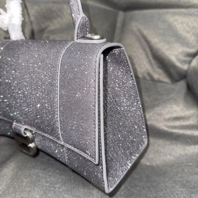 Balenciaga Dazzling Hourglass Bag - Starry Gray S Size EasyMatch 70017