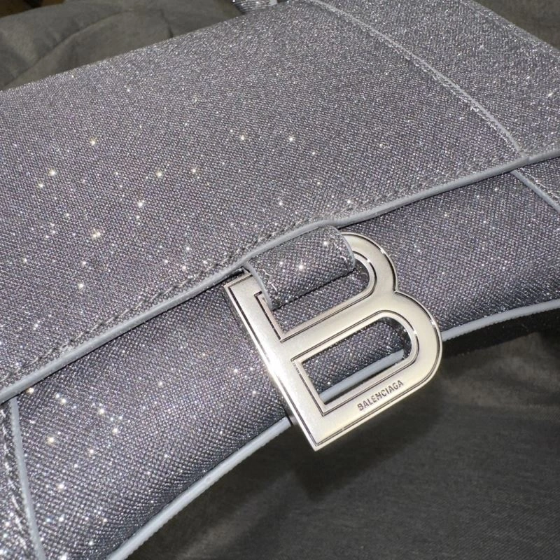 Balenciaga Dazzling Hourglass Bag - Starry Gray S Size EasyMatch 70017