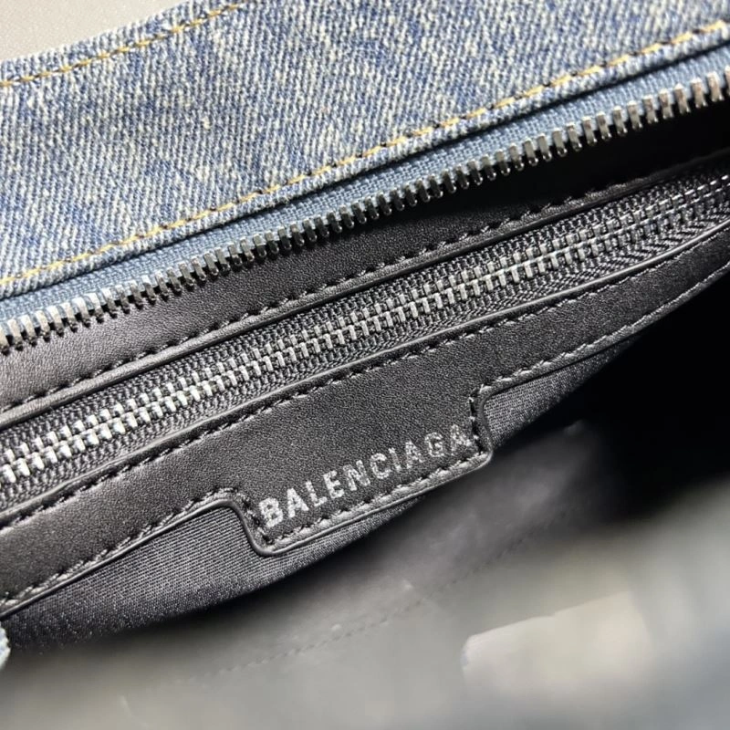 Balenciaga Denim Blue Cagole Motorcycle Bag with Rhinestones - XS Size WellDesigned 78786