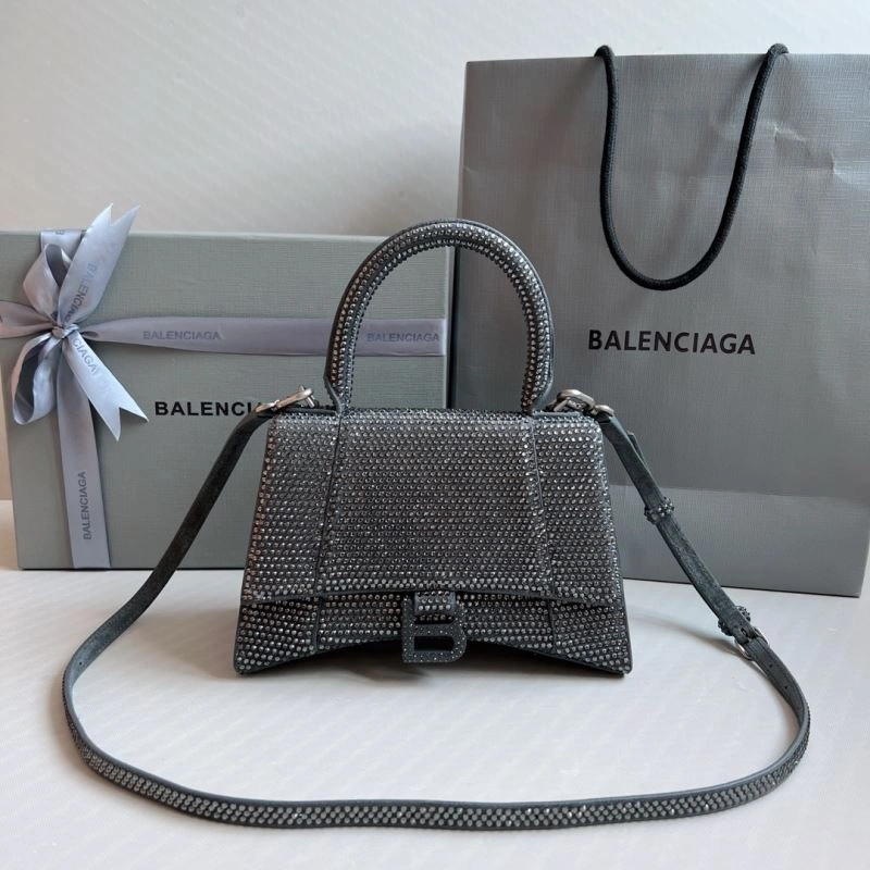 Tailored Balenciaga Diamond-Embellished Gray Hourglass Bag - Limited Edition 70058