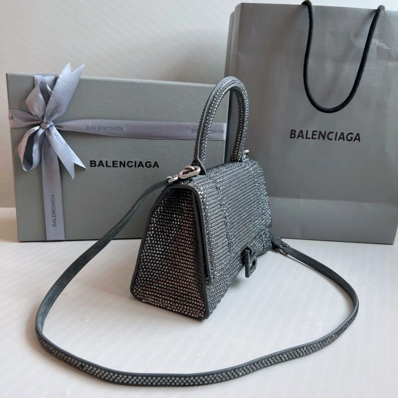 Tailored Balenciaga Diamond-Embellished Gray Hourglass Bag - Limited Edition 70058
