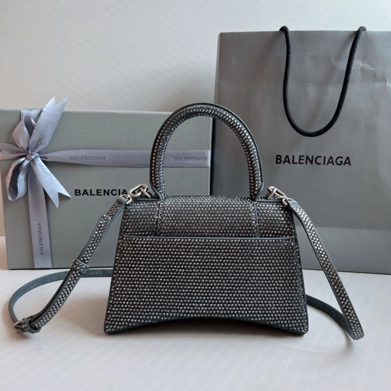 Tailored Balenciaga Diamond-Embellished Gray Hourglass Bag - Limited Edition 70058