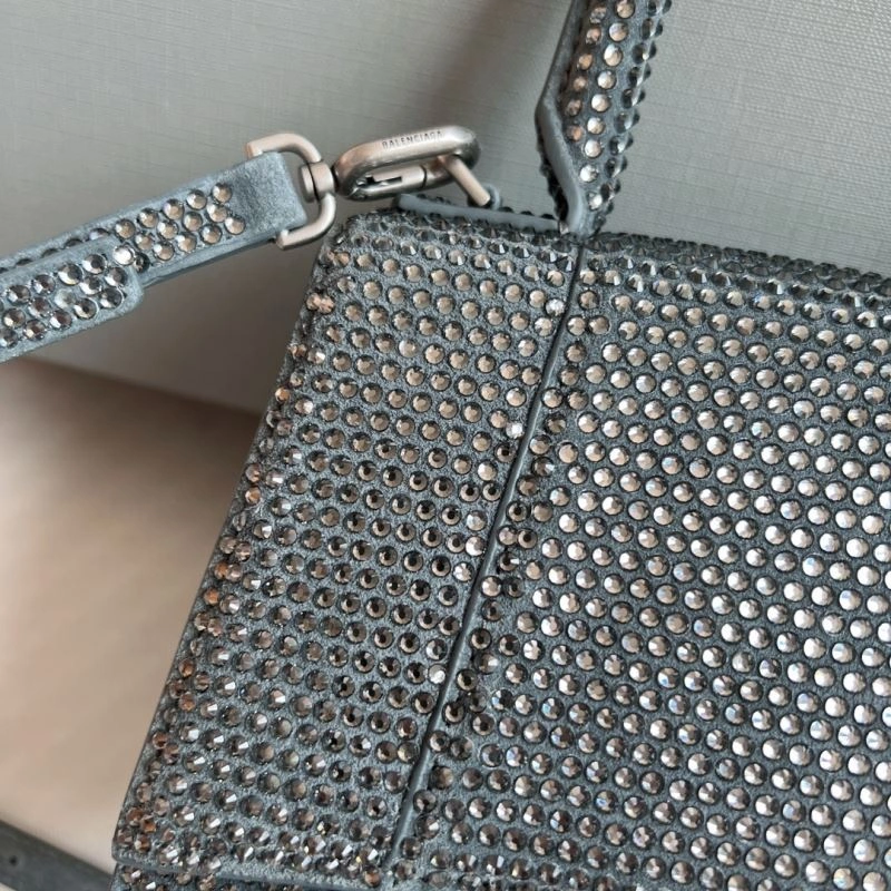 Tailored Balenciaga Diamond-Embellished Gray Hourglass Bag - Limited Edition 70058
