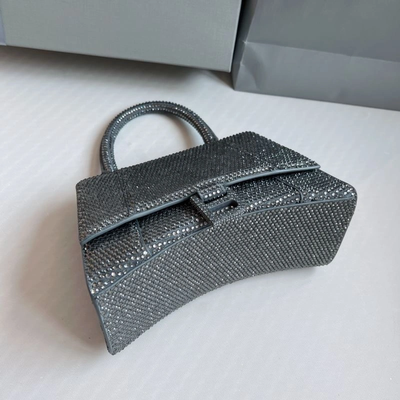 Tailored Balenciaga Diamond-Embellished Gray Hourglass Bag - Limited Edition 70058