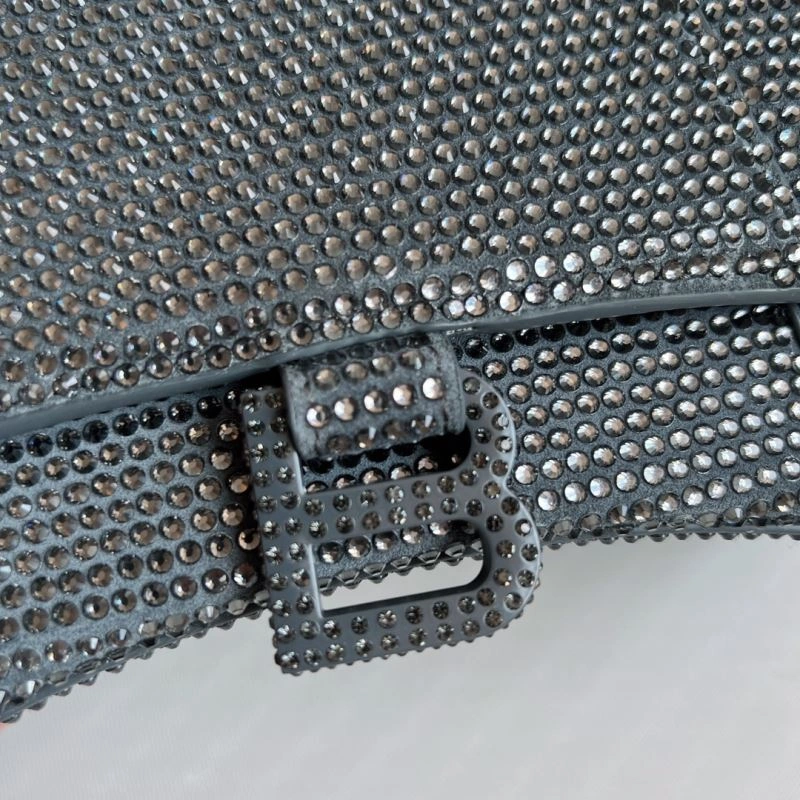 Tailored Balenciaga Diamond-Embellished Gray Hourglass Bag - Limited Edition 70058