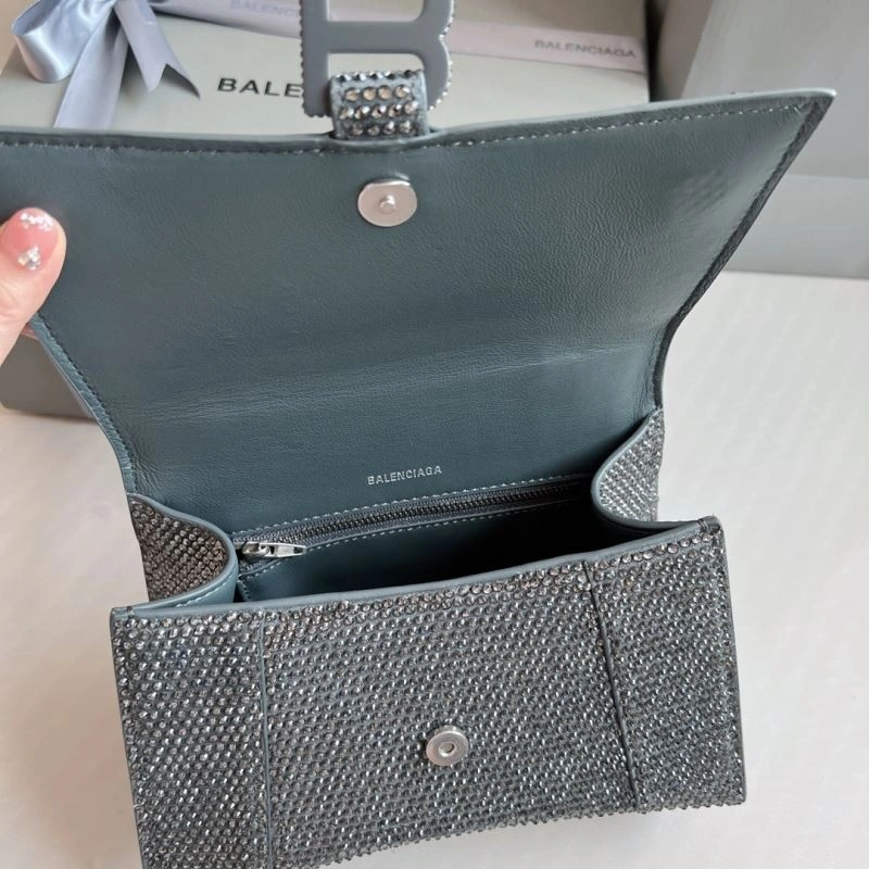 Tailored Balenciaga Diamond-Embellished Gray Hourglass Bag - Limited Edition 70058