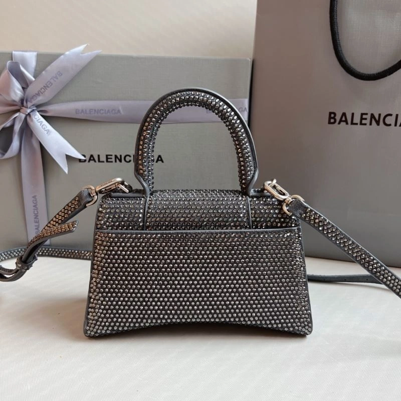 Balenciaga Diamond-Embellished Gray Hourglass Bag EyeCatching 70044