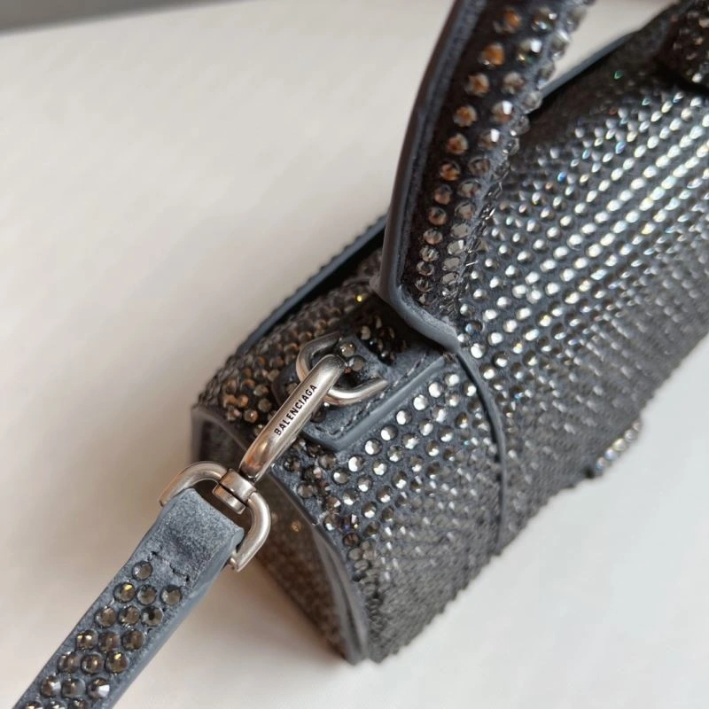 Balenciaga Diamond-Embellished Gray Hourglass Bag EyeCatching 70044