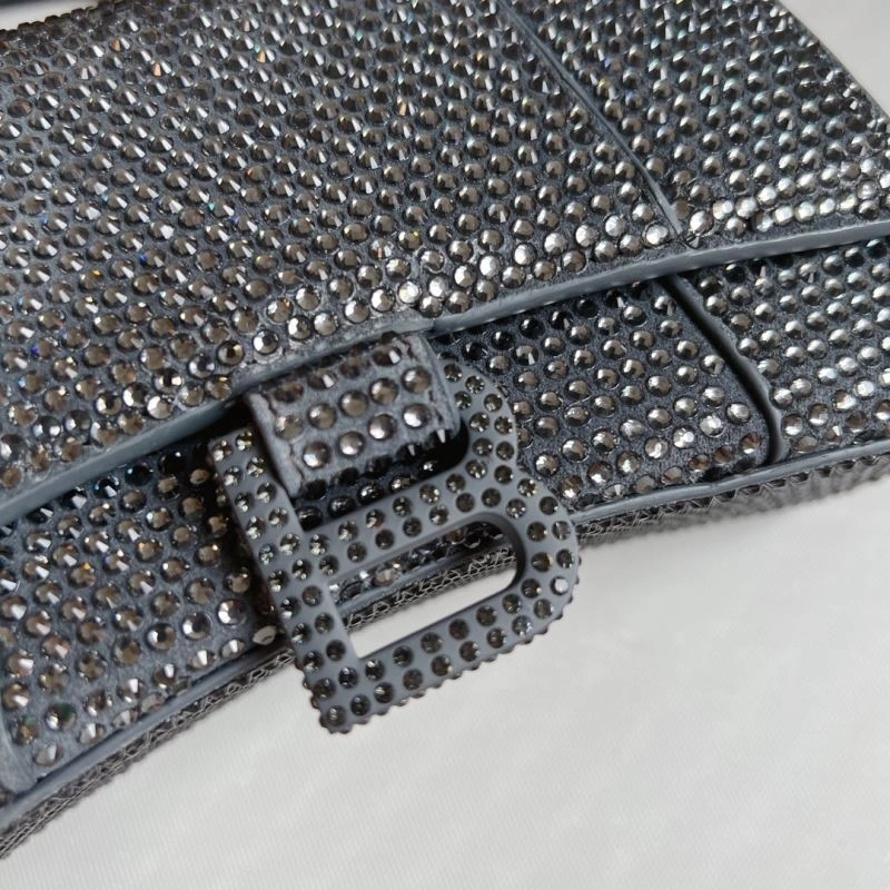Balenciaga Diamond-Embellished Gray Hourglass Bag EyeCatching 70044