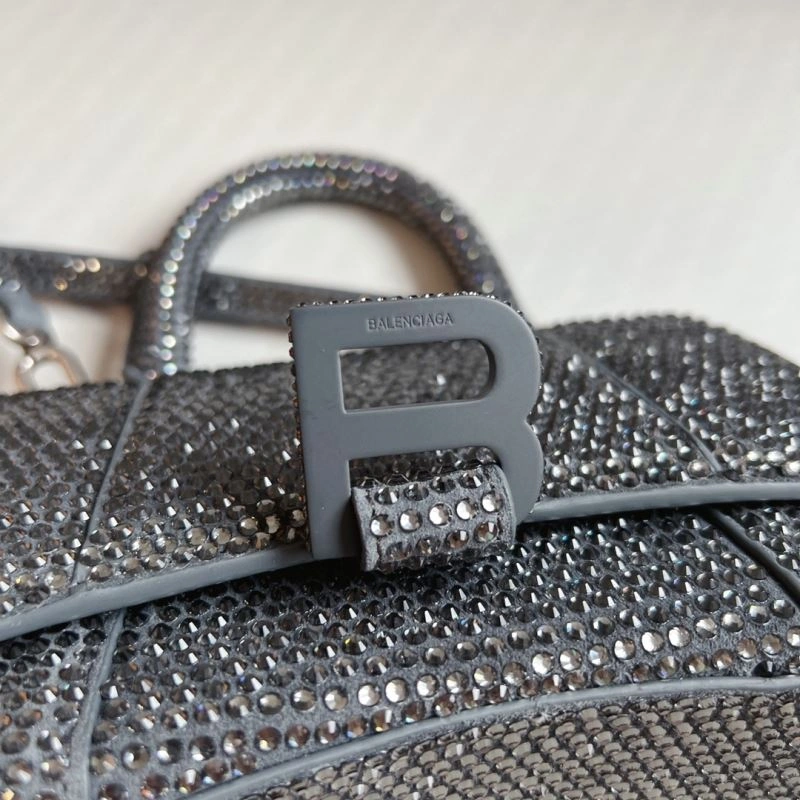 Balenciaga Diamond-Embellished Gray Hourglass Bag EyeCatching 70044