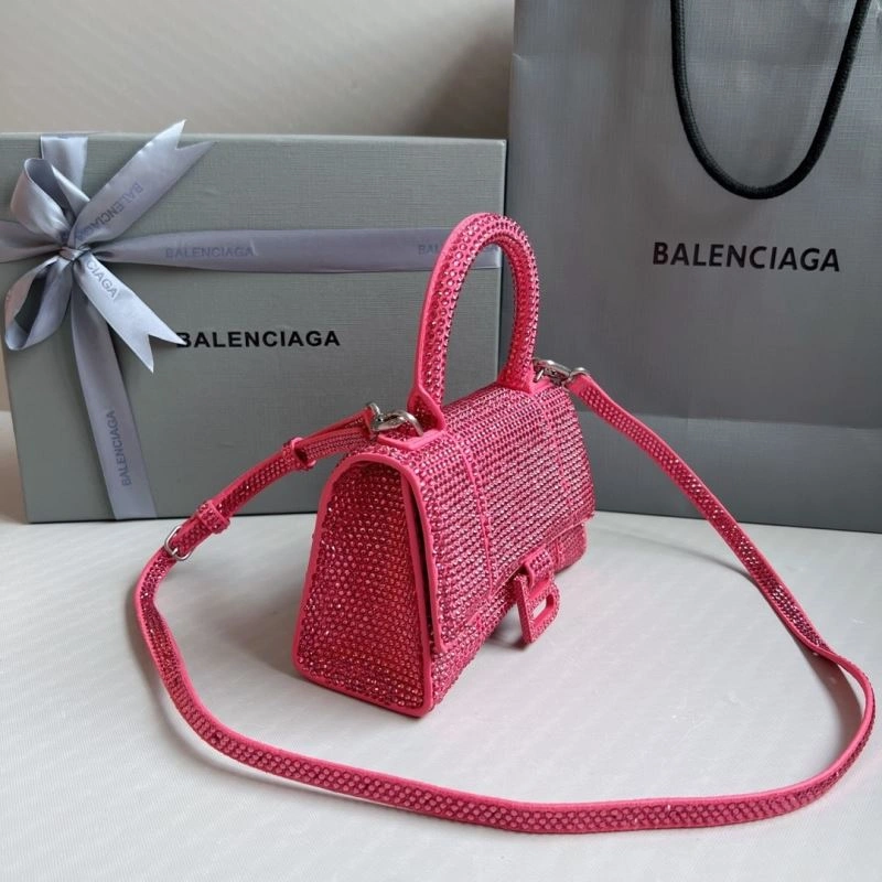 Balenciaga Diamond-Embellished Pink Hourglass Bag Flexible 70077